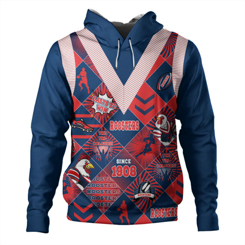 Sydney Roosters Hoodie - Argyle Patterns Style Tough Fan Rugby For Life